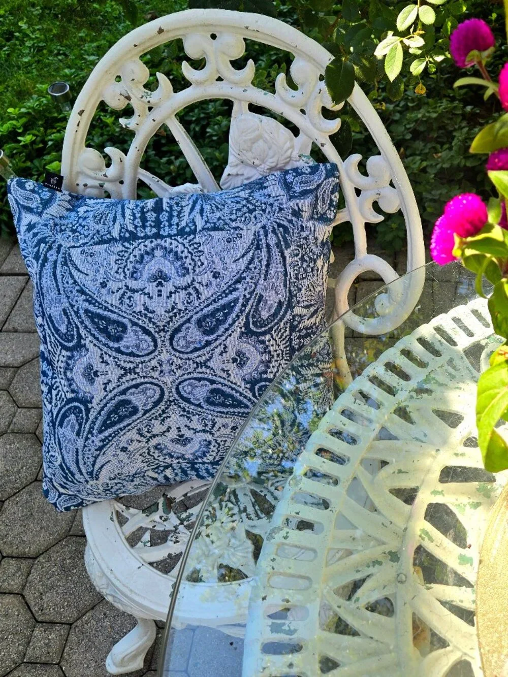 Hendeer Australia Set of 2 Woven Boho Blue Paisley Cushion Covers | Luxury Couch